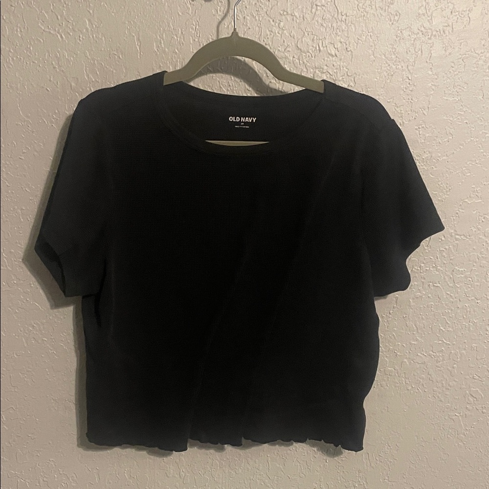 Old Navy Women's Classic Black Crop Short Sleeve Tee